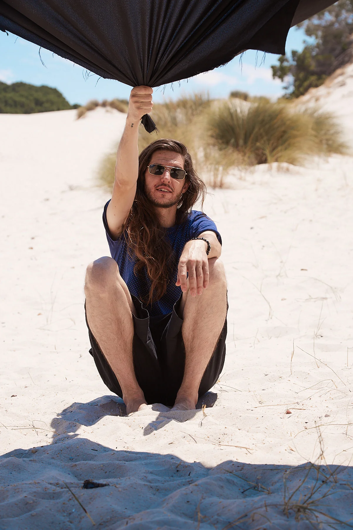 Behind the scenes moment from professional photography production