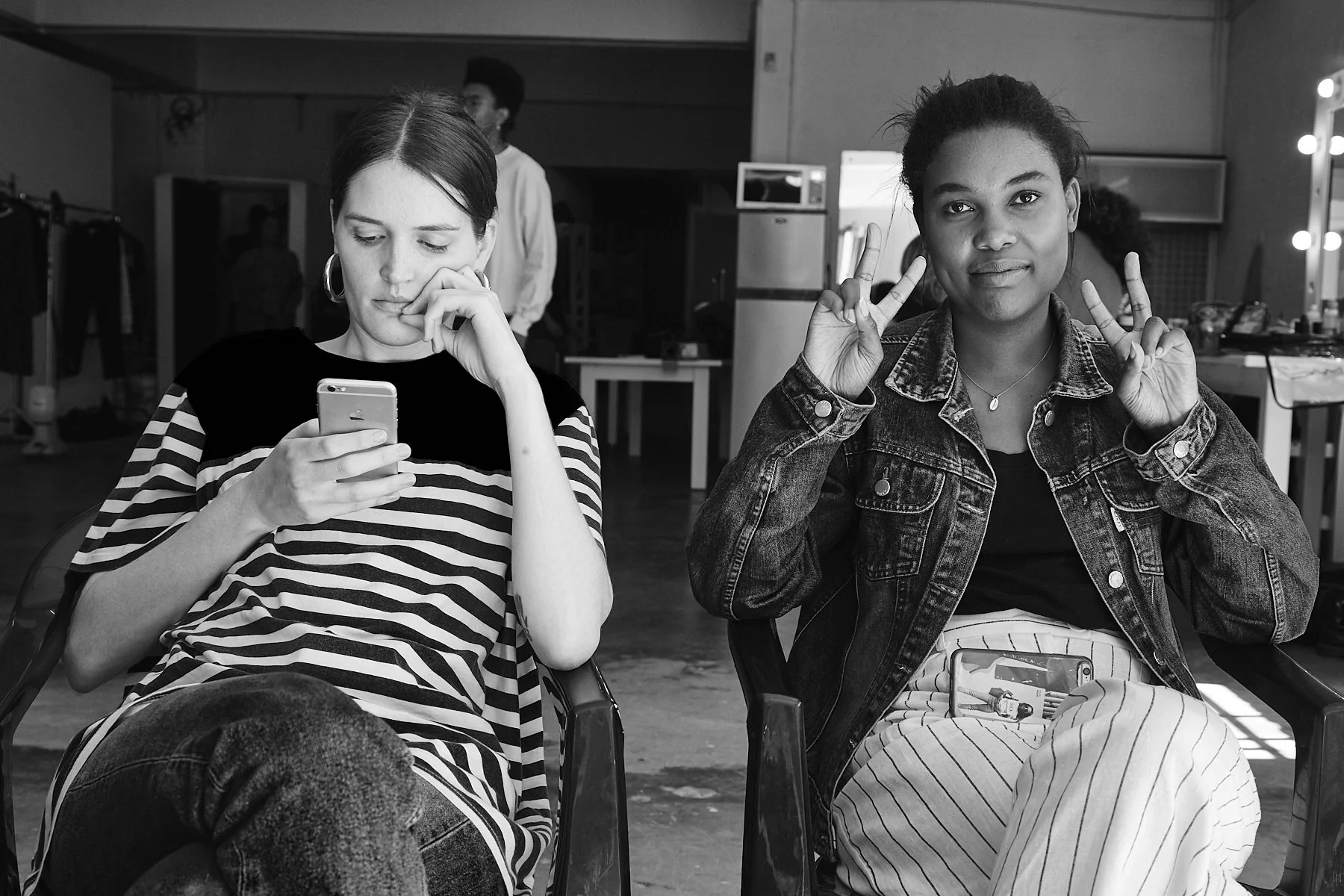 Behind the scenes moment from professional photography production