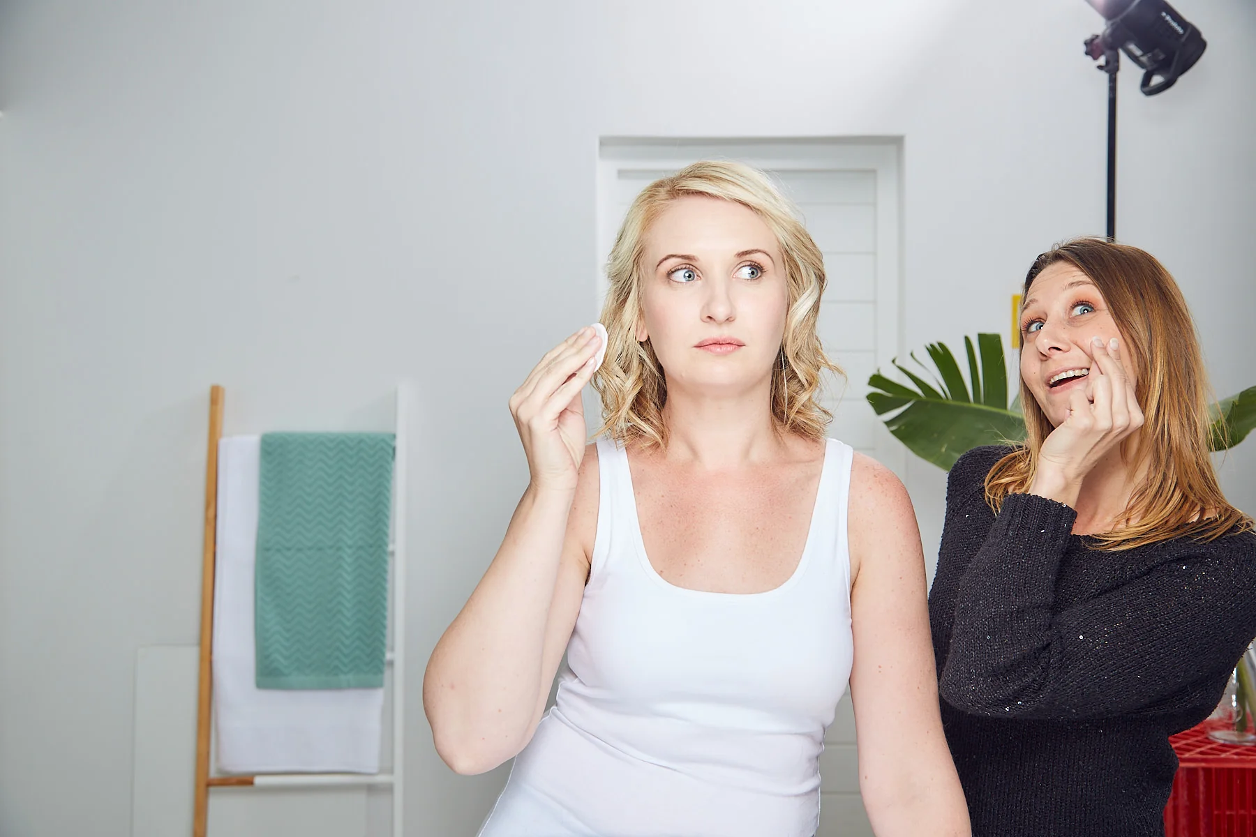 Behind the scenes moment from professional photography production