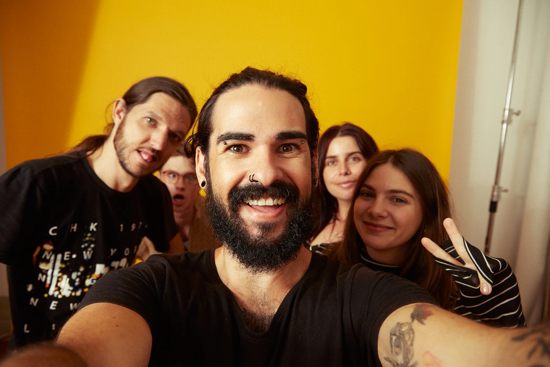 Behind the scenes moment from professional photography production