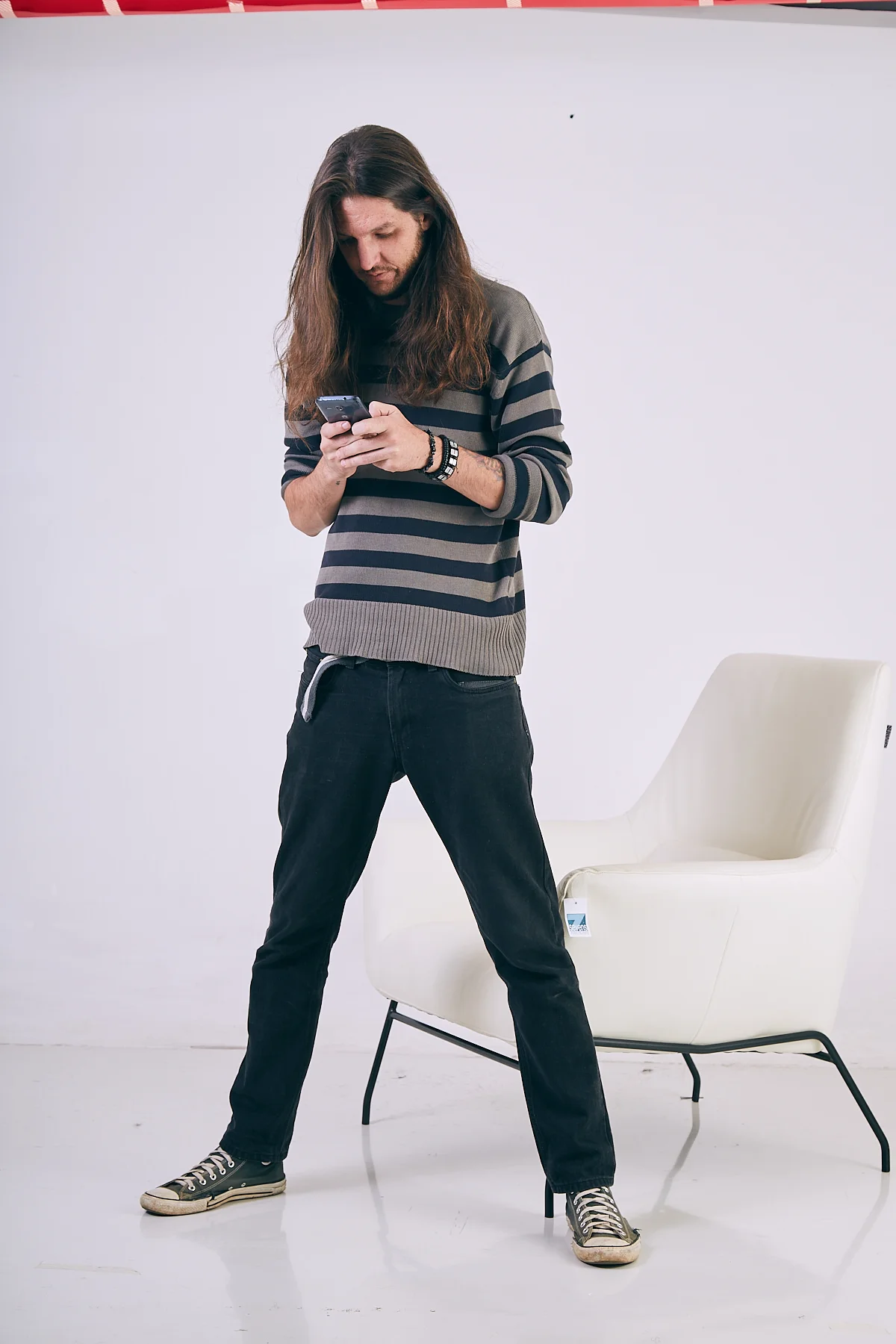 Behind the scenes moment from professional photography production