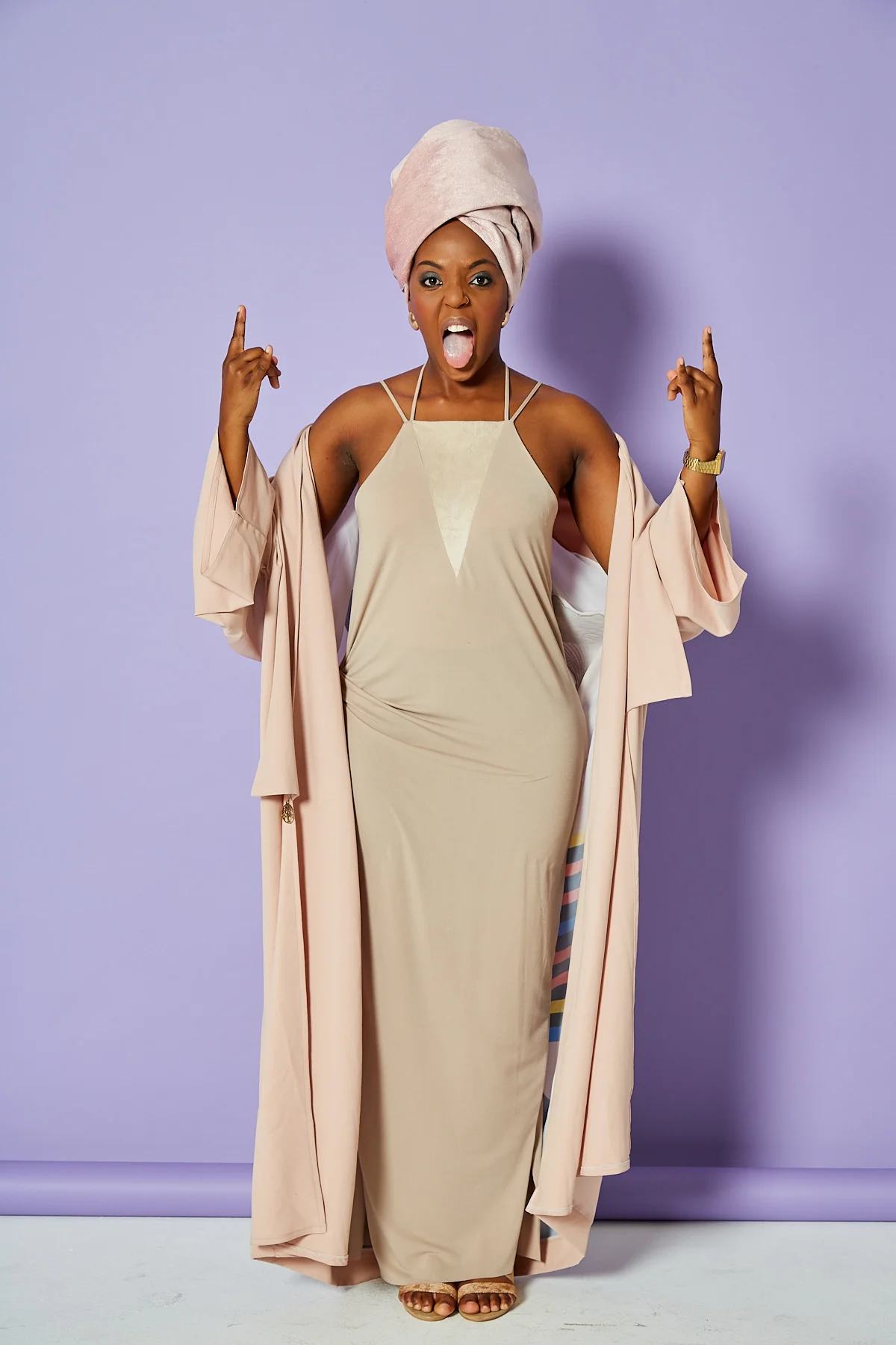 Behind the scenes moment from professional photography production