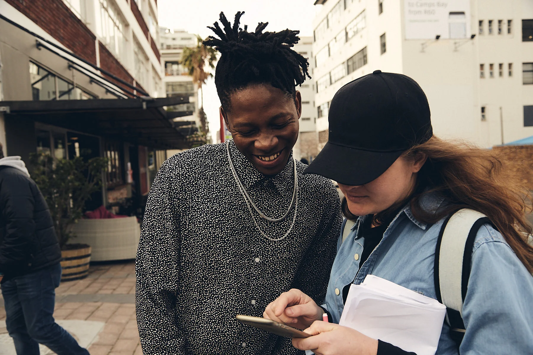 Behind the scenes moment from professional photography production