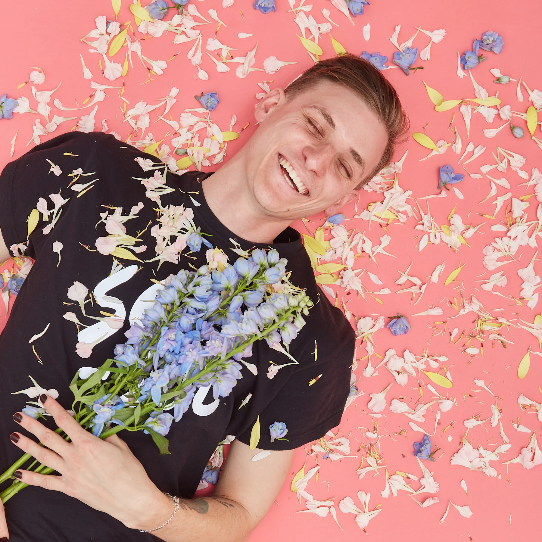 Behind the scenes moment from professional photography production