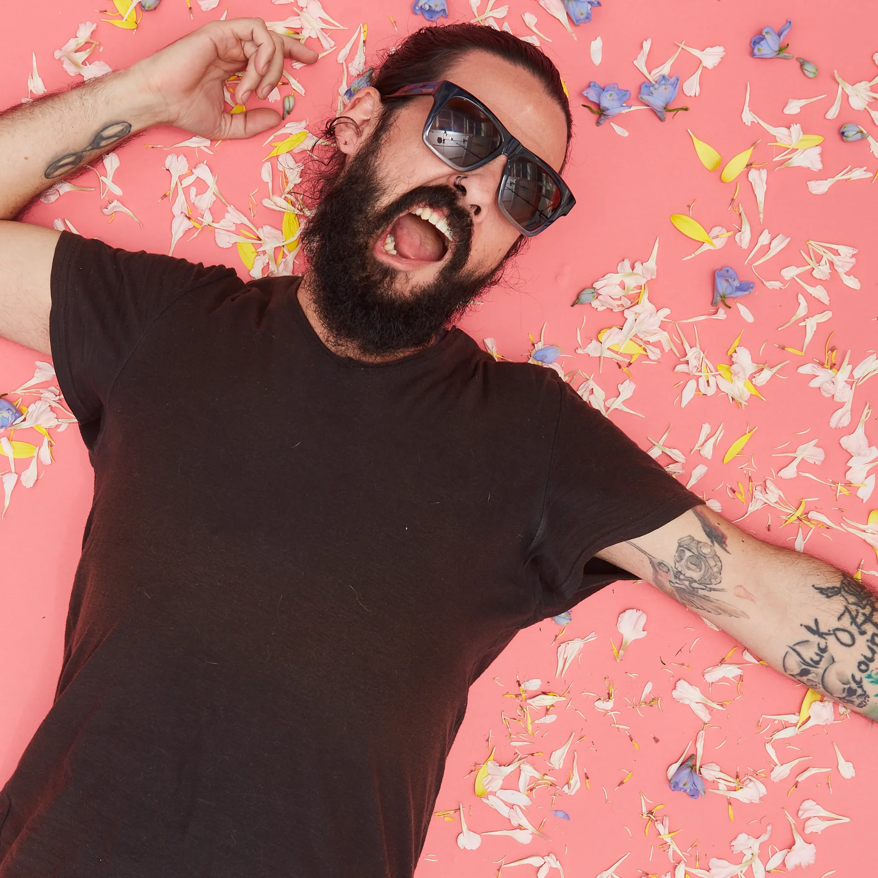 Behind the scenes moment from professional photography production