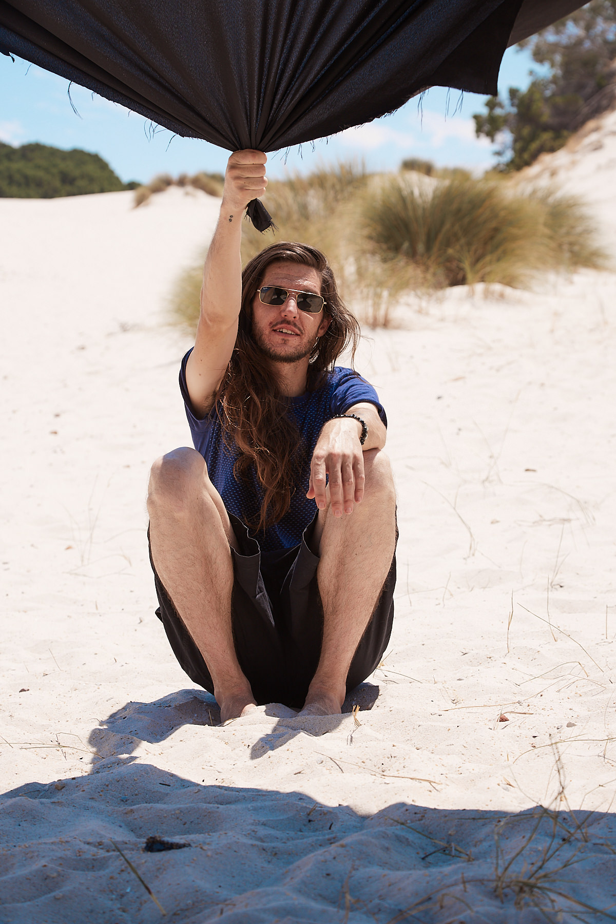 Behind the scenes moment from professional photography production