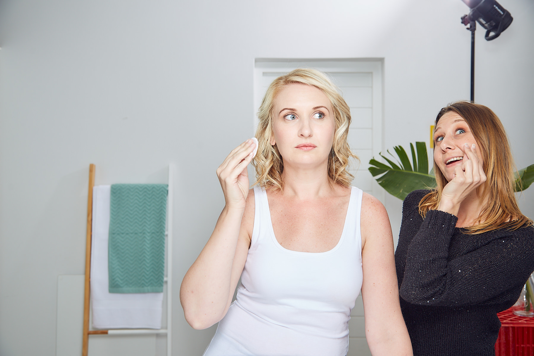 Behind the scenes moment from professional photography production