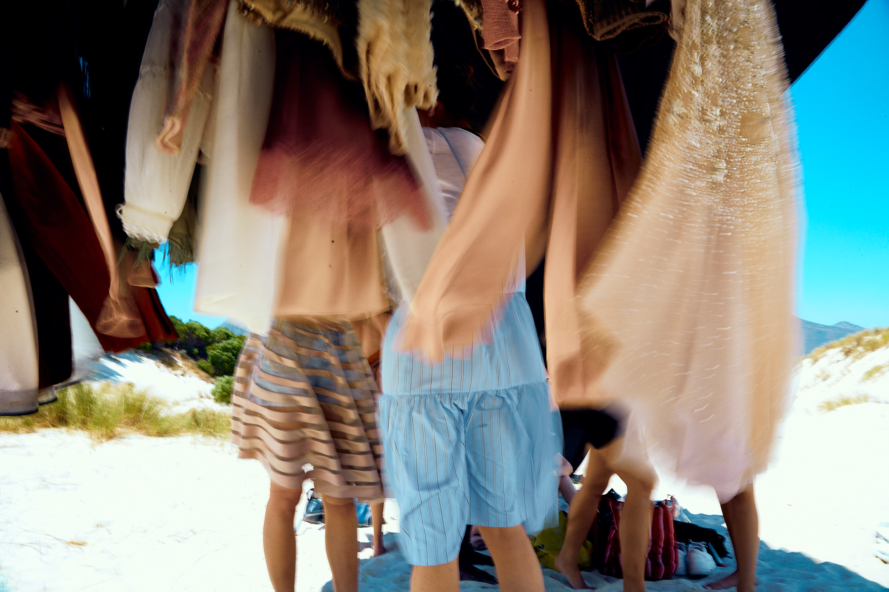 Behind the scenes moment from professional photography production