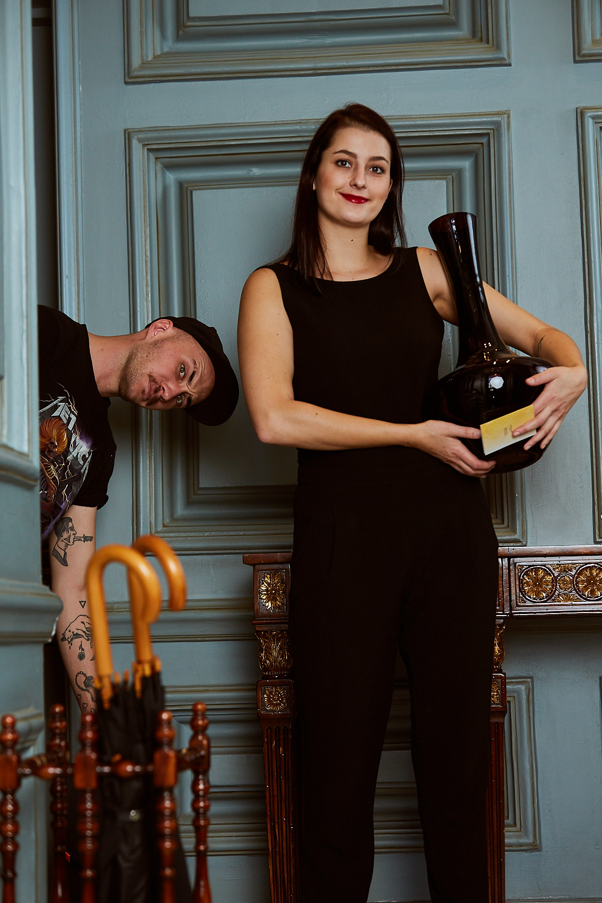 Behind the scenes moment from professional photography production