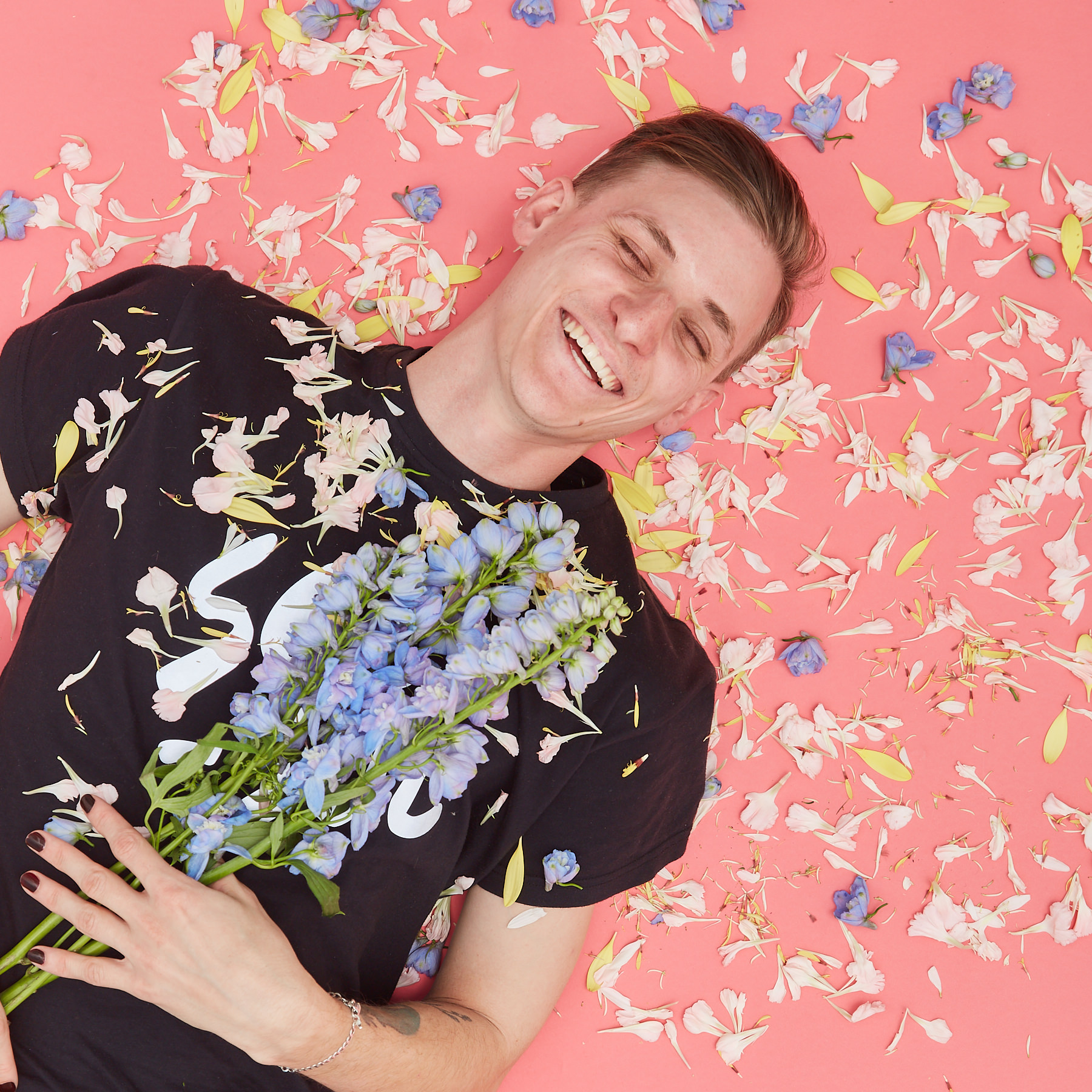 Behind the scenes moment from professional photography production